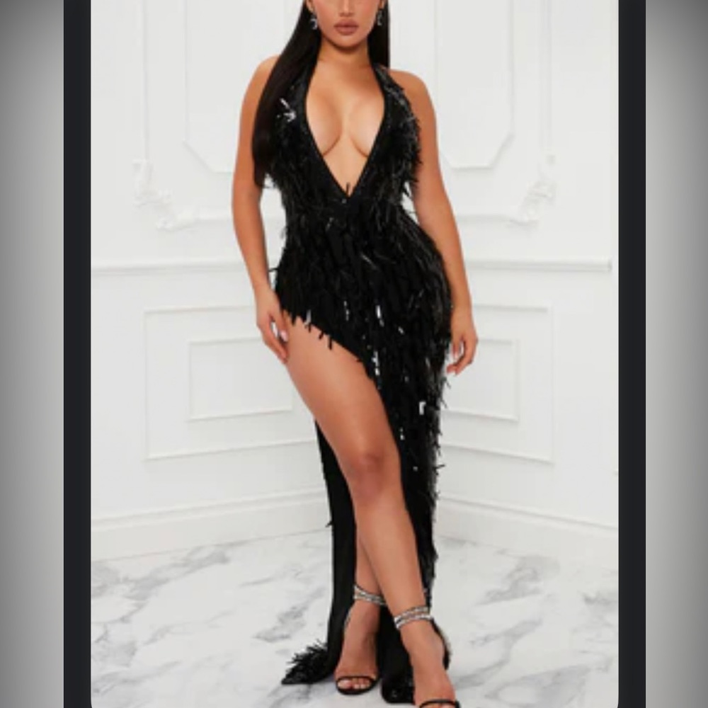 Black sequin dress